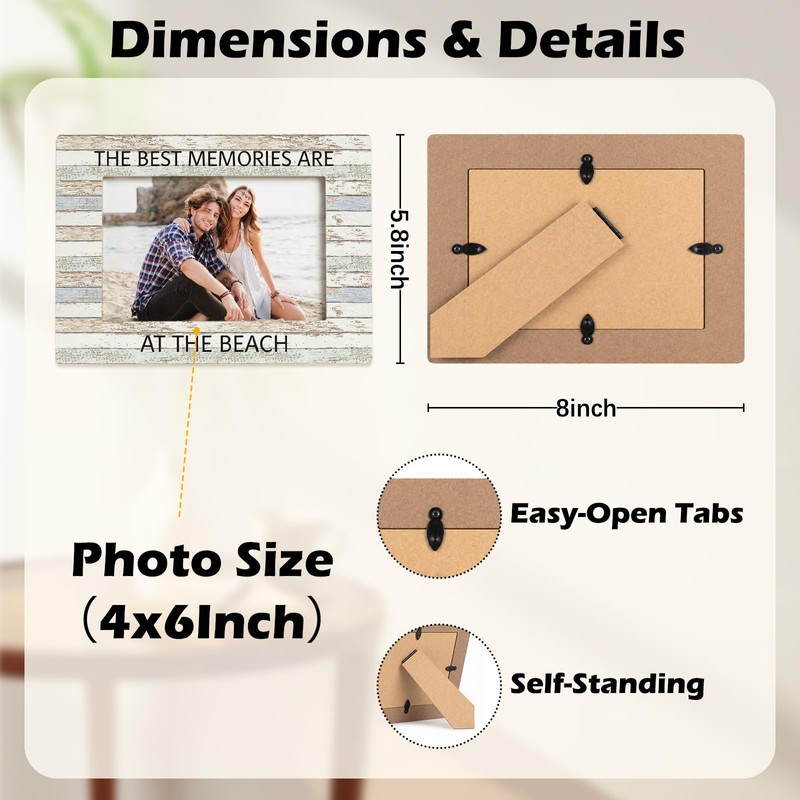 Beach House Decor Picture Frame 4x6 for Desk Table Room