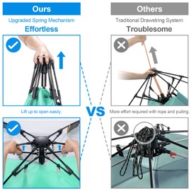 WolfWise 3-4 Person Easy Up Beach Tent UPF 50+ Portable Instant Sun Shelter Canopy Umbrella with Extended Zippered Porch, Mint Green