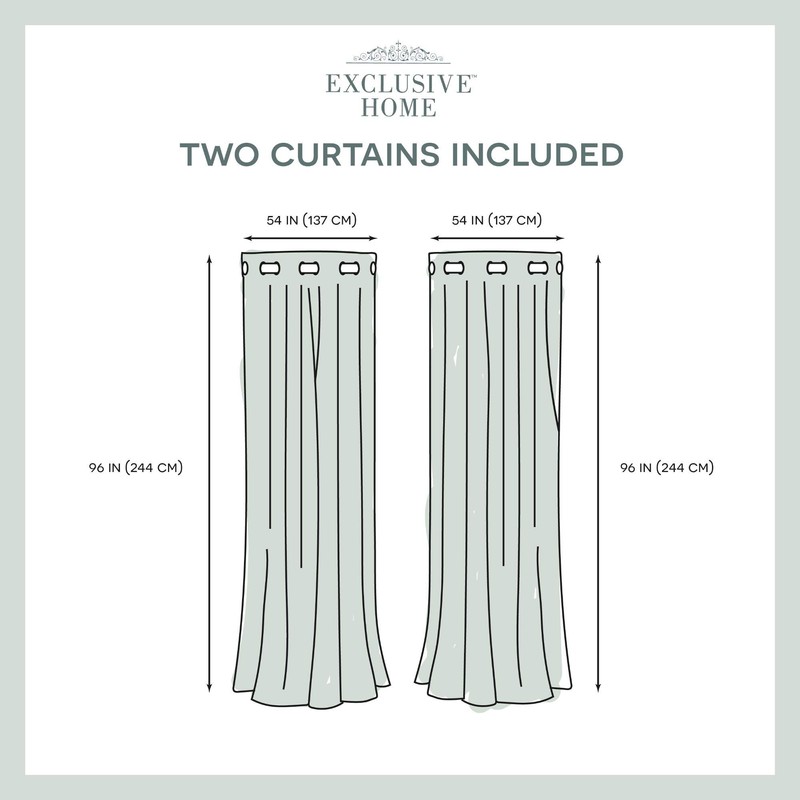 EXCLUSIVE HOME Chateau Striped Faux Silk Grommet Top Curtain Panel