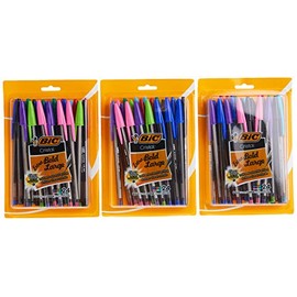 3 Packs (18838) - BIC Cristal Bold - 24 Count Ballpoint Pens - Assorted Ink - 1.6 mm (Bulk Buy)