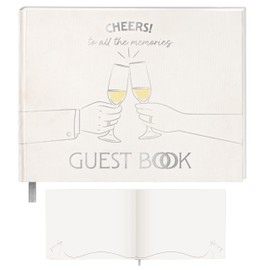 Wedding Guest Book hardcover 8" x 10,5" , Silver Foil exclusive Wedding Design , Polaroid Guest Book with 100 Patterned Pages , Sliding Box for Guest Book Wedding Reception and Timeless Memories