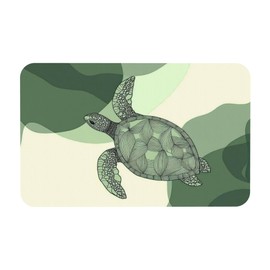 Knerova Diatomaceous Earth Bath Mat Sea Turtle Bath mats Quick Dry Absorbent Bath Rugs Rubber Non Slip Bath Mat for Bathroom Floor Tub Shower Sink 16"×24"