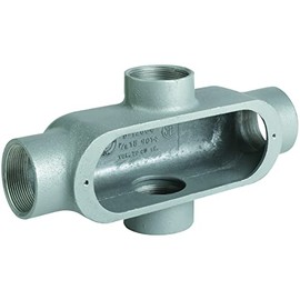 Killark OX 1 X Type Conduit Body, Aluminium, 1/2" Hub, 1 3/4" Width, 1 11/16" Height, 5 3/8" Overall Length, 4 Cubic Inch Volume