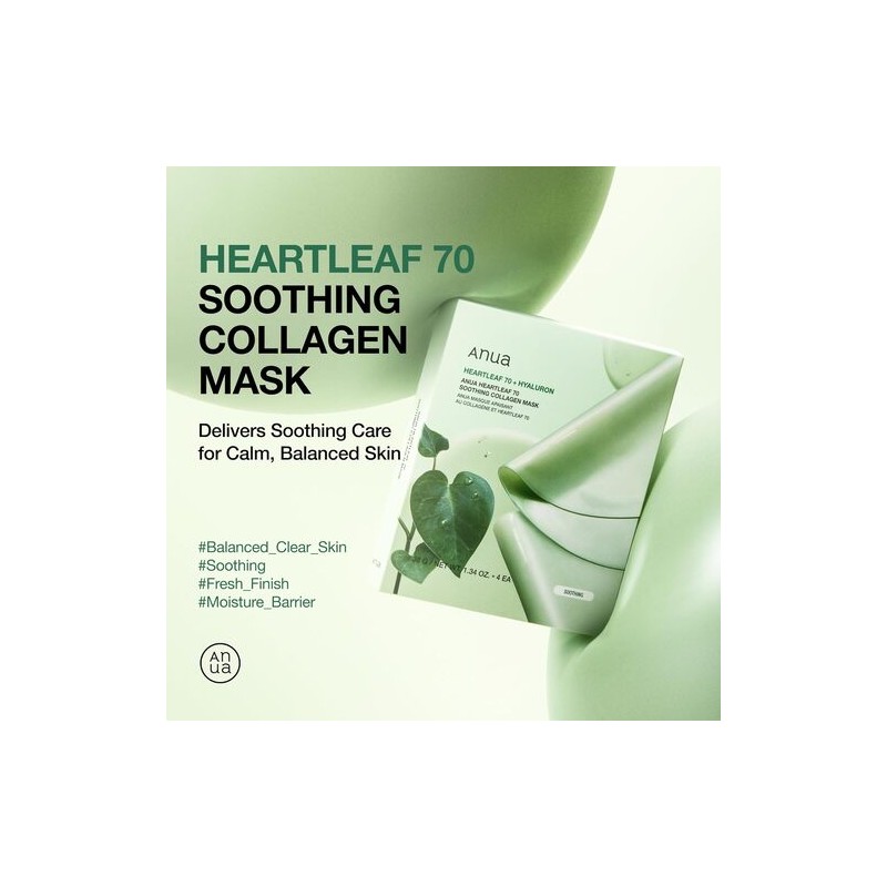 Anua [Anua]Heartleaf 70 Soothing Collagen Mask (4ea)