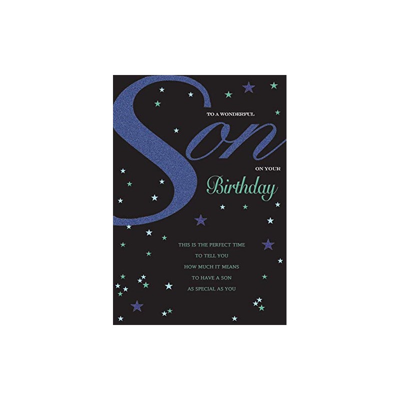 Piccadilly Greetings Piccadilly Greetings Modern Birthday Card Son -,black blue