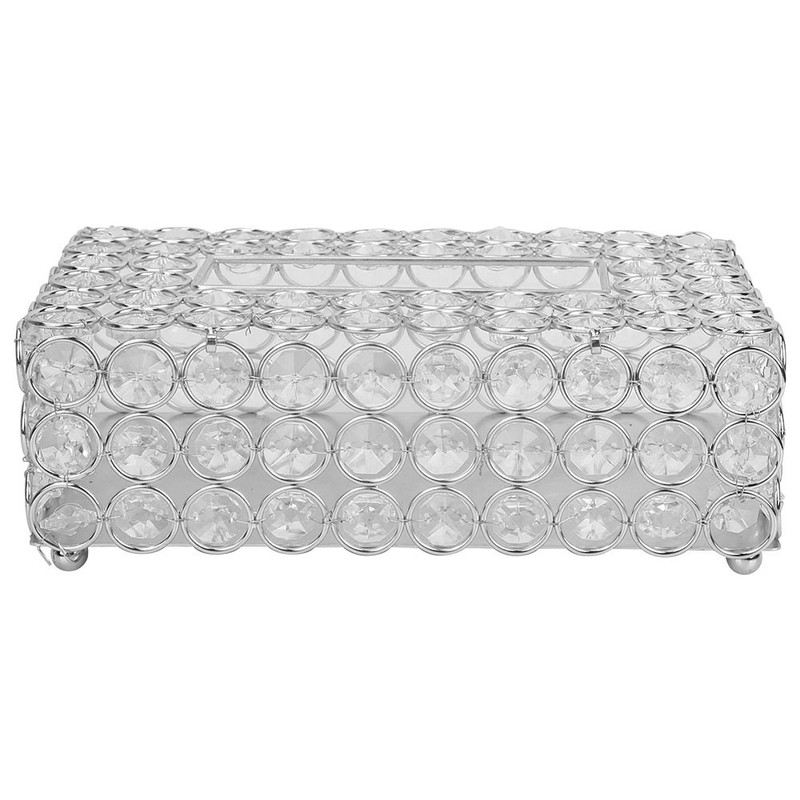 Rectangular Artificial Crystal Tissue Box Cover Tissue Paper Storage Holder