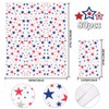 Whaline Patriotic Guest Napkins Red Blue Silver Star Disposable Paper