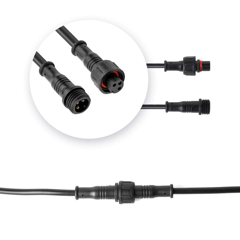 BTF-LIGHTING 5PCS 9.84ft 3meter 3 Pin 0.32mm²/22AWG IP65 Extension Cable