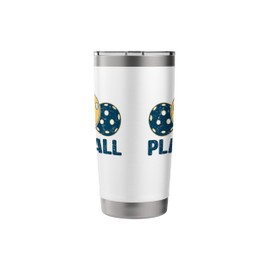 Pickleball Play Ball Sports Game Day Fun Open Double Player Stainless Steel Insulated Tumbler