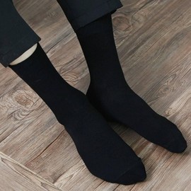 Men's Solid Crew Socks, 8 Pairs - Daily Wear, Made in Korea 133-3 Charcoal (8 Pairs)