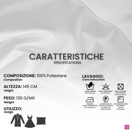 Panini Tessuti, Plain Satin Fabric in 40 Colours - Sold Per Piece - For Sewing, Dressmaking and Clothing