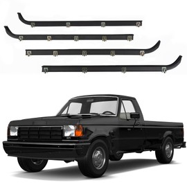 WEILEITE Front Door Window Molding Sweep Felt Trim Seal Weather Stripping Kit Fit for Ford F150 F-150 F250 F350 Bronco 1987-1997 Replaces E7TZ1521452A E7TZ1521453A F2TZ1521456A F2TZ1521457A(4Pcs)