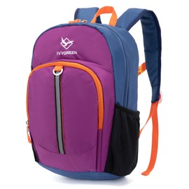 IVYGREEN Little Kids Hiking Backpack, Travel Backpack for Boys or Girls, Ideal for a Day Outdoor Adventures (Purple02, Kids - Medium)