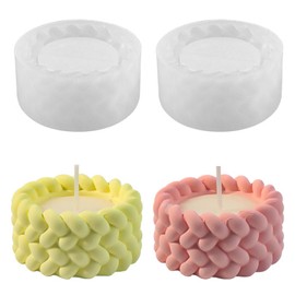 Alwodici Silikon Formen Zum GießEn 2 StüCk Silikonform Kerzenhalter GießFormen Rund Silikonform Kerzen Teelichthalter Diy Silikon Aroma Kerzenhalter Wiederverwendbarer GießForm Kerzenhalter