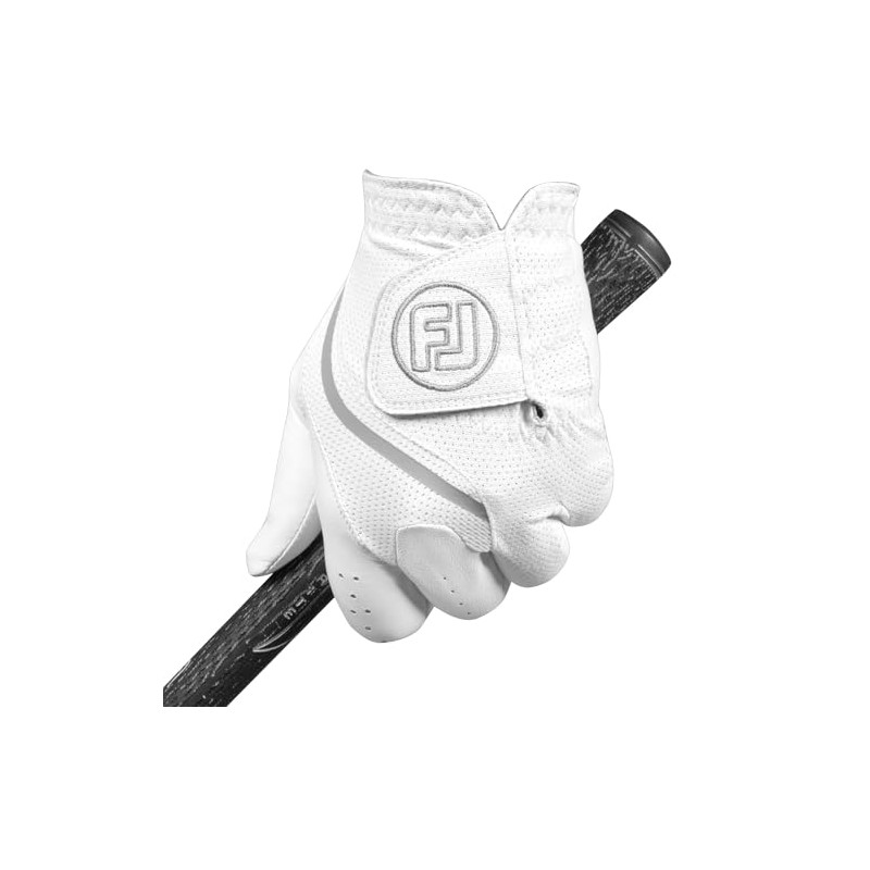 FootJoy Cyflex Men's Golf Gloves, White/Gray, 9.8 inches (25 cm),