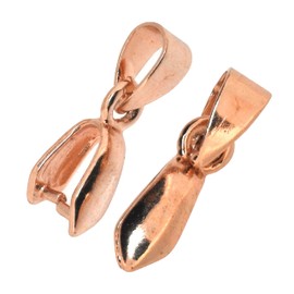Mandala Crafts Rose Gold Pinch Bails for Jewelry Making Necklace Earrings Bulk Bails - 50 6X17mm Snap on Pendant Clasps Pinch Clips Pendant Bails Connectors Dangles