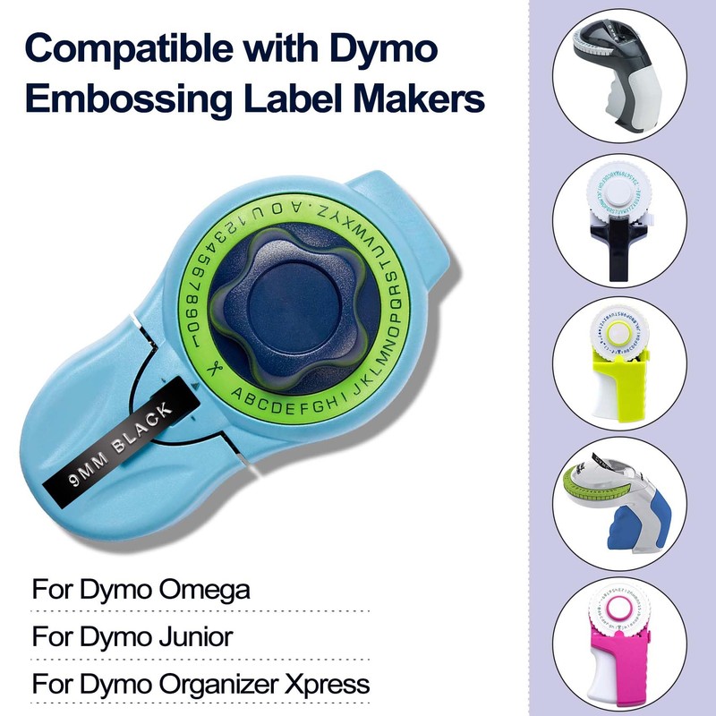 BOYEEZON Embossing Device Labels Replacement for Dymo Embossing Tape 9