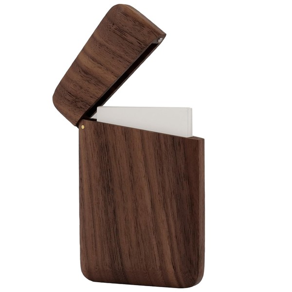 Yookin Wood Business Card Holder Wooden Magnetic Business Card Case