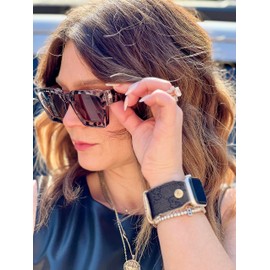 VISOONE Fashion - anteojos de sol 100% UV400 rectángulo TR90 Y2K para mujeres y hombres, RIVER, Cheetah Tortoise/Brown, 54 mm