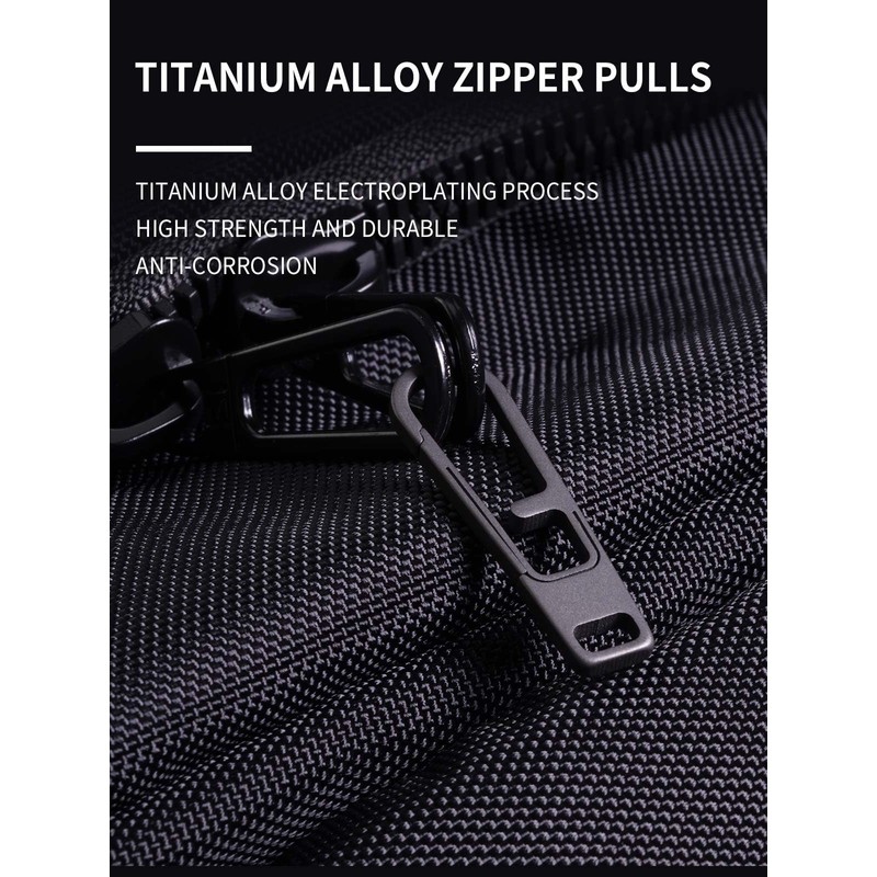 TIKIDESIGN Titanium Zip Zipper, Pack of 2 Zip Pendants, Removable