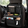 Foldable Leather Car Seat Back Organizer With Table for Rear-Seat
