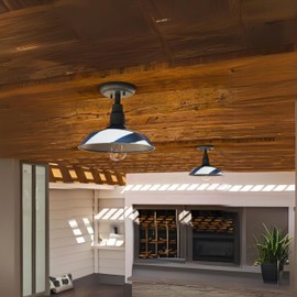 10" Semi Flush Mount Ceiling Light Fixture in Blue Finish, Stylish Metal Fixture for Indoor and Outdoor Spaces, Weather Resistant