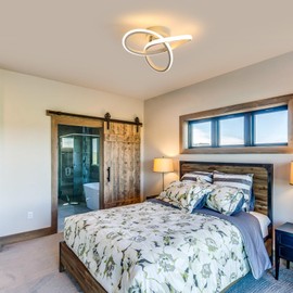 Comely LED Ceiling Light, 22 W, 2500 lm, Modern, Warm White Light, 3000 K, Creative Flower Shape, Acrylic Lamp, White, for Bedroom, Dining Room, Kitchen, Hallway, Balcony