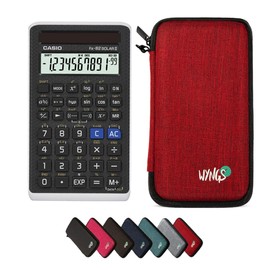 Casio WYNGS FX-82 Solar II Calculator with Protective Case in Red Basic Set