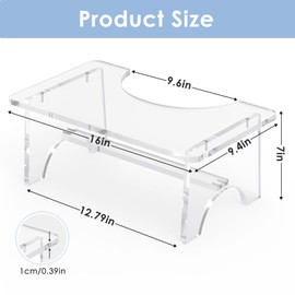 Acrylic Toilet Stool for Adults,7 Inch Acrylic Squatting Potty Stool Poop Clear Toilet Foot Pooping Step Stool for Bathroom Shower Feet Rest Sturdy Non-Slip Portable Easy Install for Women Men