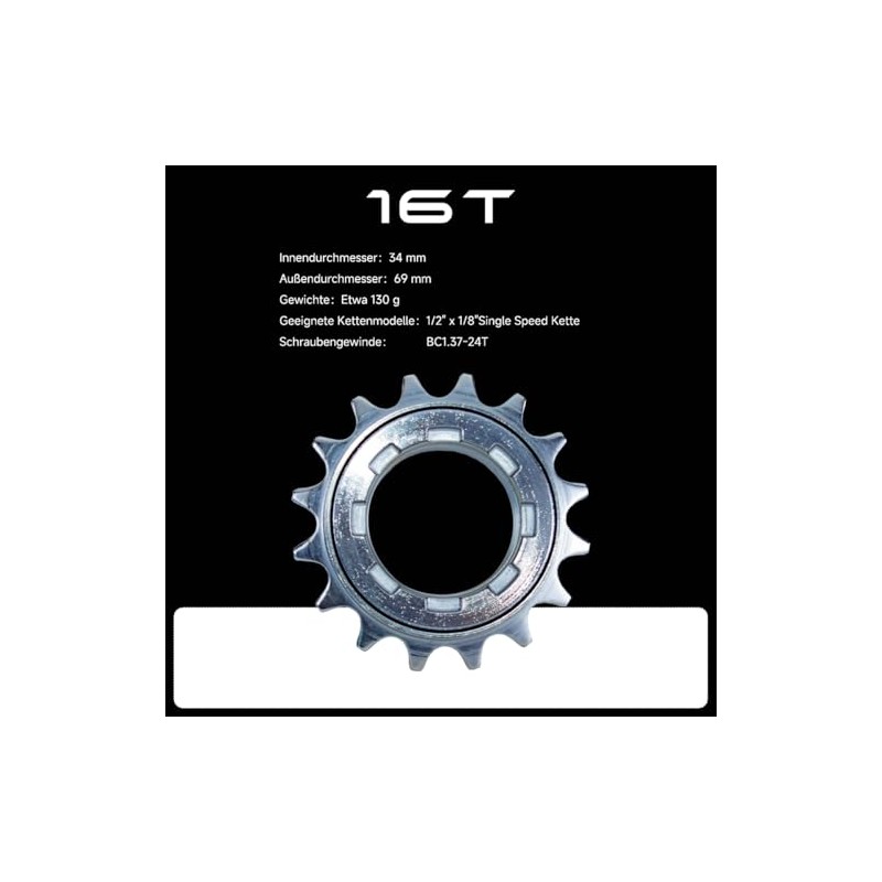 TSTRAUM Single Speed Bicycle Freewheel 16/18 Teeth Flywheel, One Speed