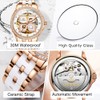 OLEVS White Ceramic Watches for Women Lucky Four Leaf Clover