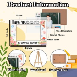 TIRYWT Teacher Picture Frame, Thank You for Helping Me Grow 4x6 Photo Frames, Small Wooden Photo Frame with Easel Stand, Teacher Appreciation Gifts for Table Decor Display -R06