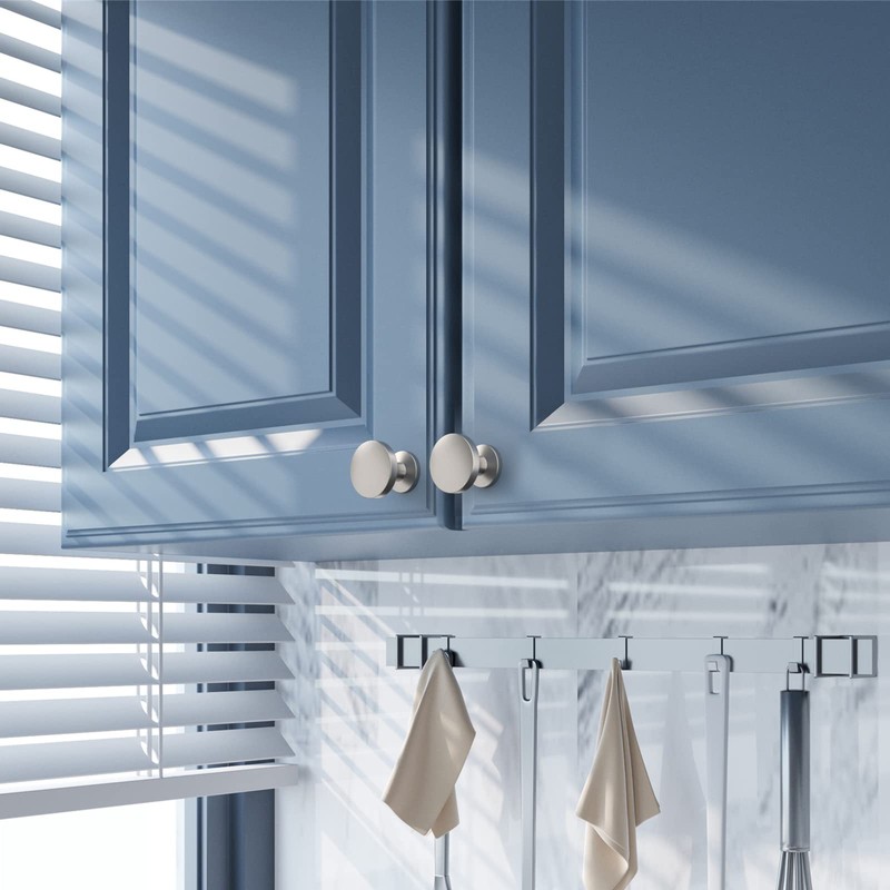 Amerdeco 10 Pack Brushed Satin Nickel Cabinet Knobs Single Hole