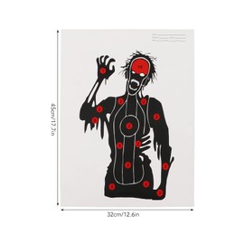 Alomejor Zombie Target, Archery Shooting Targets Paper, Pack of 10 Heavy Copper Sheet Paper Targets for Shooting Range Practice (17.7x12.6in) (Zombie Skull)