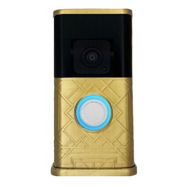Art Deco Video Doorbell Cover (Compatible with Ring 3, 3 Plus, 4, Battery Plus, and Battery Pro) (Brass)