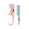 HAPPYGLOW 2-Pack Shower Combs, Wide Tooth Detangler Comb with Hook,