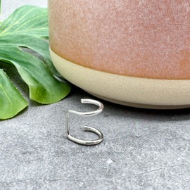Double Ear Cuff, Silver Plated Non Piercing Clip On, Titanium Steel, Adjustable Cartilage Fashion Earring, Ear Wrap Gift Idea for Women and Girls