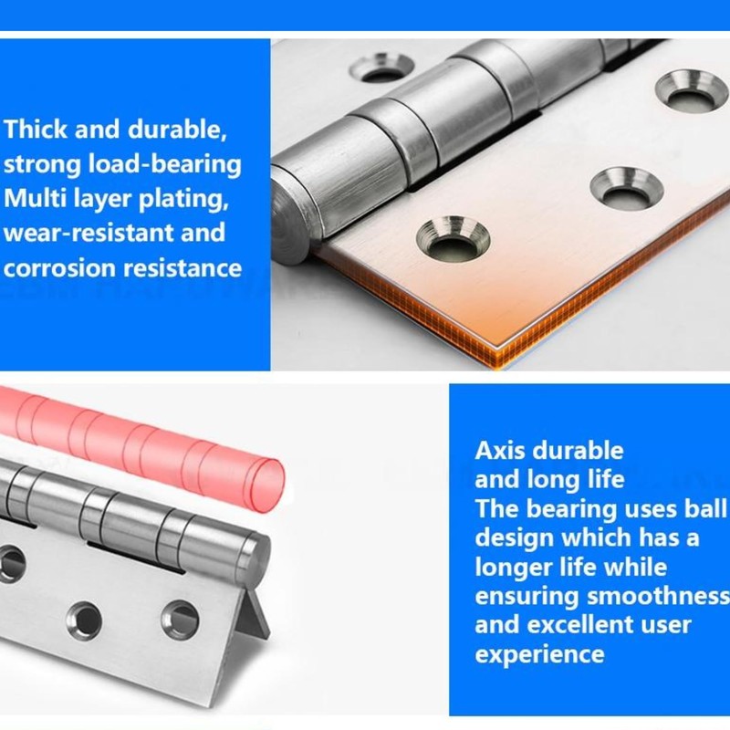 Polished Chrome Ball Bearing Hinges, Heavy Duty Steel Door Hinges