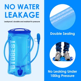 UTOBEST Trinkblase 1L/1,5L/2L/3L Wasserblase für Trinkrucksack, BPA-frei Auslaufsicher Wasserreservoir für Laufen, Wandern, Radfahren