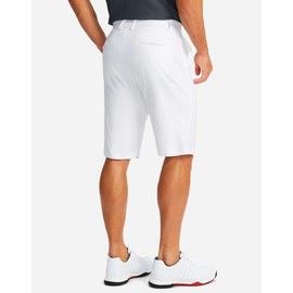 Men's Golf Shorts with 5 Pockets 11" Inseam Stretch Quick Dry Casual Work Dress Shorts for Men(White,30)