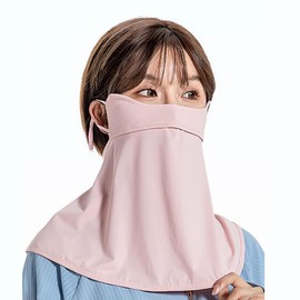 VEVE & MIKI Face Cover, Neck Guard, UPF50, Summer, Cool to Contact -5°C, Washable, Sunscreen Protection, Repeatedly, Sweat Absorbent, Quick Drying, UV Protection, Chase Cover, Pink