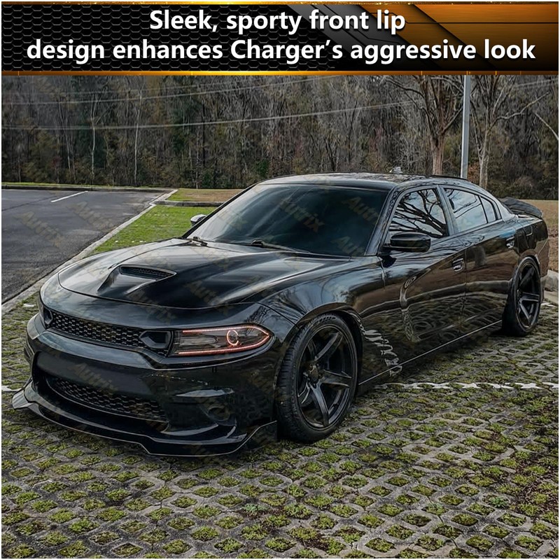 Autrix Front Lip Compatible with 2015-2024 Dodge Charger Non-Widebody