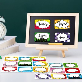 Superhero Name Tags Labels Stickers 216 Counts Colorful Large Nametags Name Badge Labels Sticker for Themed Party Family Home School Office 3.25x2.16 inches