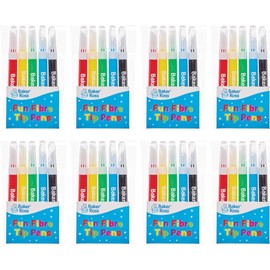 Baker Ross FX391 Mini Fibre Tip Pens - Pack of 8, Colouring and Drawing Pens for Kids, Party Bag Fillers, Childrens Party Favours