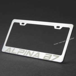 PS-AUTO Mirror Polished Stainless Steel Laser Engraved License Plate Frame Alpina B7
