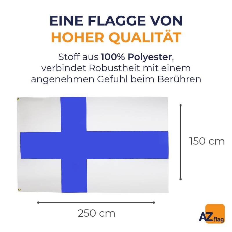 AZ FLAG FINLAND FLAG 5' x 8' - FINNISH BIG