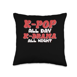 K-Pop All Day K-Drama K-Pop Music Korea Women Girl Funny Throw Pillow