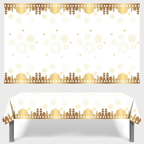 MORAINJAY Pack of 2 White Eid Tablecloths Party, 130 x