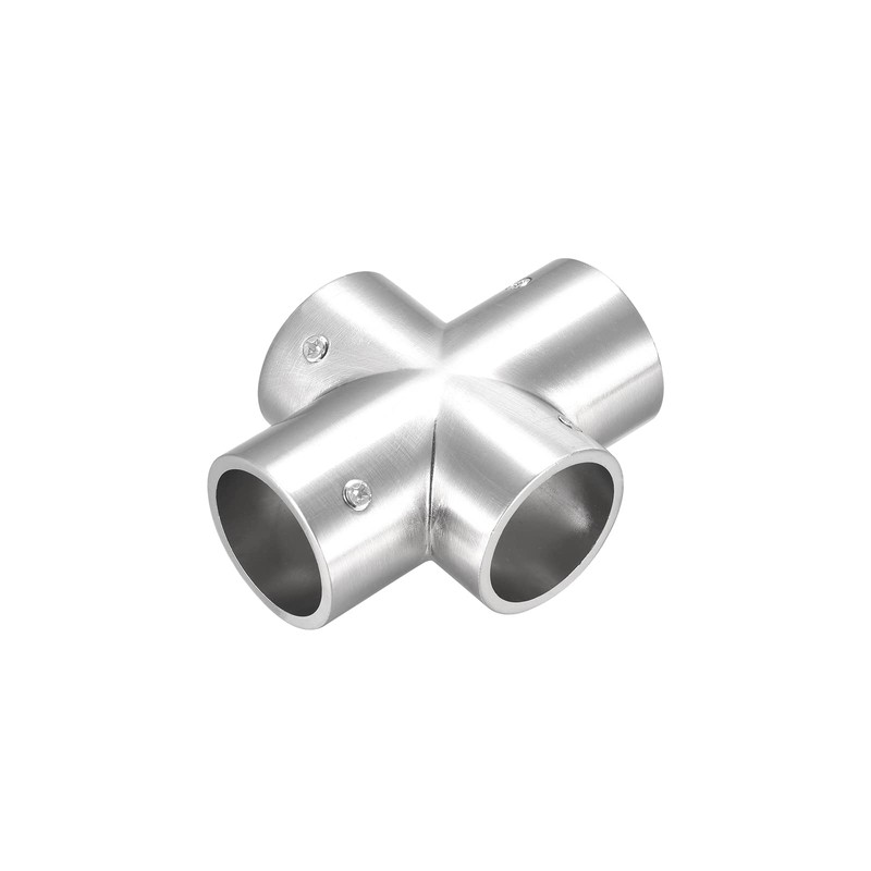 sourcing map Rail Cross Fitting 4-Way Zinc Alloy Pipe Connector