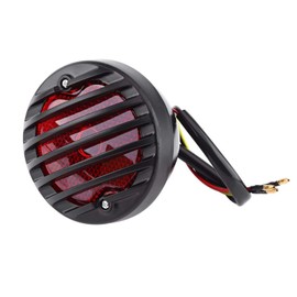 Kuuleyn Motorcycle Tail Brake Light, Motorcycle Tail Lights, Brake Taillight, Black Round Motorcycle Tail Brake Light for Bobber Chopper Scooters ATV